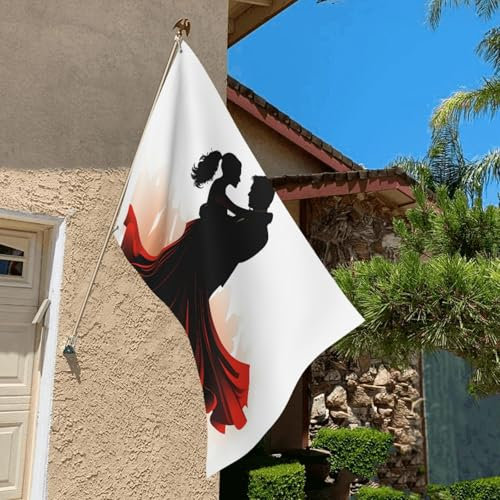 Drapeau de jardin double face de 61 cm x 0,9 m, résistant à la décoloration, facile à installer, drapeau de bienvenue pour salle de bal, danse, drapeau de bienvenue, drapeau amusant pour décoration de