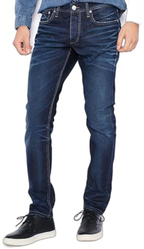 JACK & JONES blå denimjeans för män, Svart 5, 36W / 34L