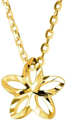 Tolldek Collana in oro giallo 750, con ciondolo a forma di stella, da donna, in oro 18 carati, da donna, in vero oro, 50 cm, Oro giallo 18 carati (750), Senza zirconi