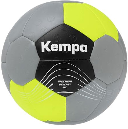Kempa Spectrum Synergy Pro Handball für Jugend und Erwachsene - Top Spielball, 2, cool grau/Fluo gelb