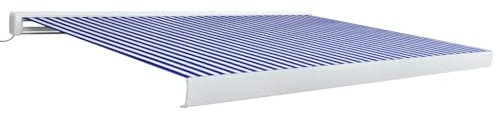Store Banne Motorisé, Store Banne électrique à Cassette motorisé 400x300 cm Bleu et Blanc