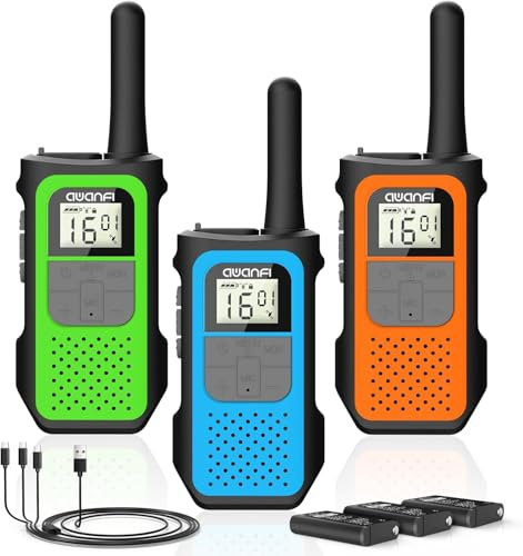 Walkie Talkies 3 Pack for Adults Kids Long Range Rechargeable 2-Way Radio