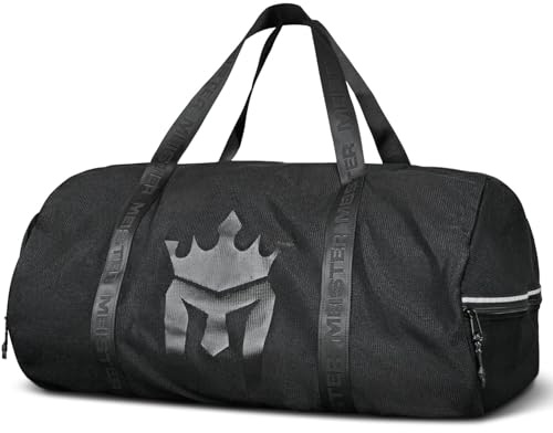 Meister andningsbar kedjemät duffel gymväska, V2.0 svart, X-Large 71 x 38 cm x 38 cm, X-Large 71 cm x 38 cm