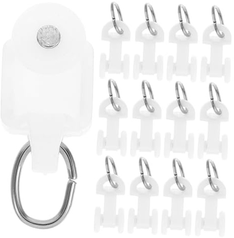 GALPADA 150 Pièces roulettes pour Rail de Rideau Plastique Blanc Accessoires pour Tringles à Rideaux Glisseurs à roulettes pour Mouvement Fluide et Installation Facile