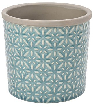 Burgon & Ball Tuscany Glazed Ceramic Plant Pot, Large, Teal Blue
