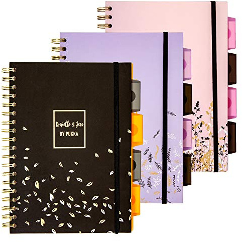 Pukka Pad, Rochelle & Jess Notizbuch, 5-teilig, 100 g/m², 17,8 x 25,4 cm, 3 Stück
