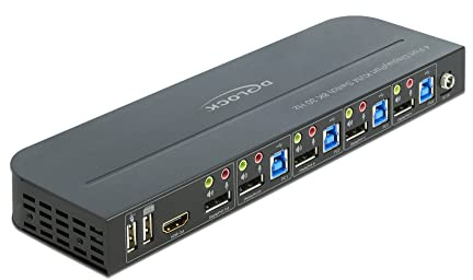 Delock,11484,DisplayPort AA81.4 KVMSwitch 8K 30Hz mit USB 3 undAudio, schwarz