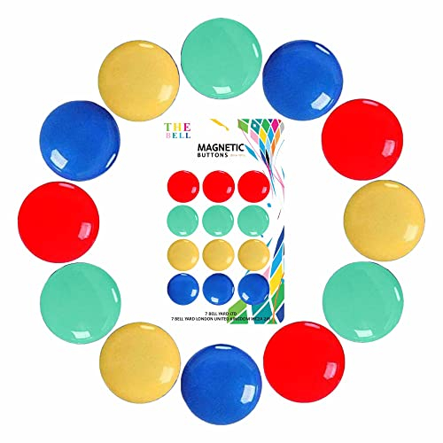 Magnets For Notice Board Strong Round Dots Buttons Magnet For Fridge Pin Board Magnetic Planning Whiteboard Refrigerator DIY Home Office School Stationery Accessories Five Assorted Colors (Pack Of 12)