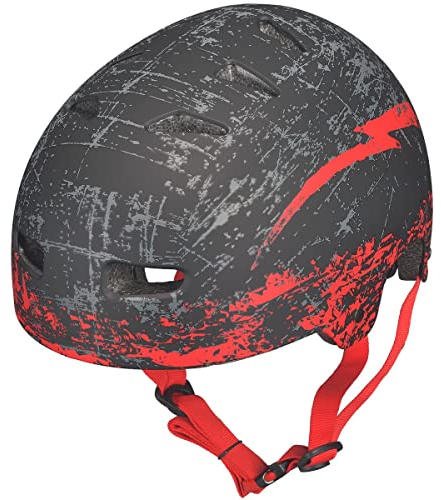 RXD-7000 Skaterhelm Fahrrad BMX Mountainbike MTB Freeride Skater für Kinder, Damen, Herren Helm, Farbe:Rot, Größe:L (59-60)