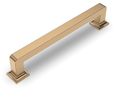 Amerdeco 6 Stück Übergewicht Möbelgriffe Champagner Gold küchengriffe 128mm Lochabstand Zinklegierung Schrankgriffe griffe für küchenschränkeTürgriffe Schubladengriffe UK0019…
