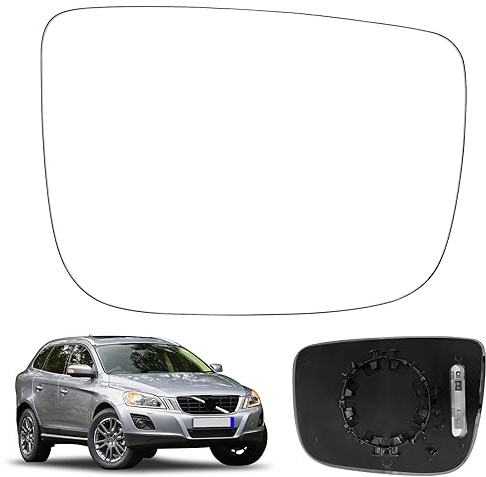 Verre de Rétroviseur Remplacement pour Volvo XC60 2008-2017, Rétroviseur Extérieur Réglable Adapté, Lente di Retromarcia, Inversion de Lentille (Droite)