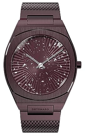 DeTomaso VOLTRE Burgundy Burst Burgunder Damen-Armbanduhr Analog Quarz Mesh Milanese Armband Burgunder