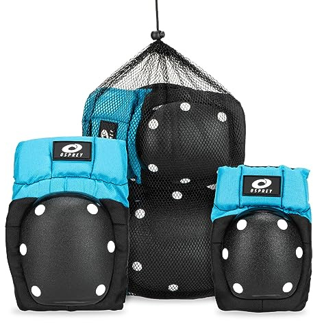 Osprey Combo Pack Knee & Elbow Pad Set, Skate Scooter BMX Protection Set for Kids and Teens