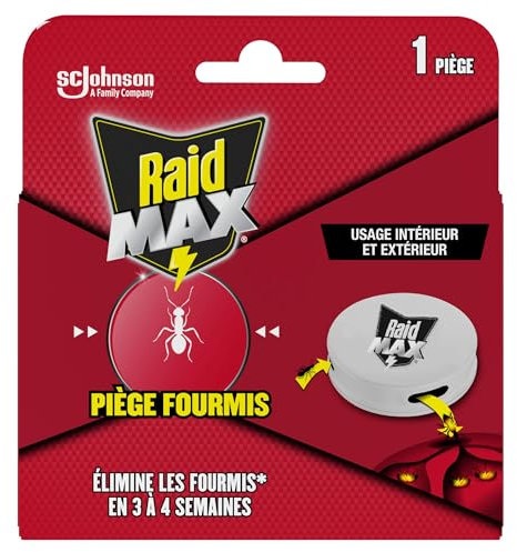 Raid Max Système Anti-Fourmis - Elimine les Fourmis en 3 à 4 Semaines - 1 Piège