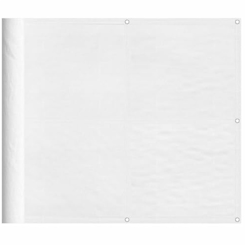 vidaXL Balkon Sichtschutz, Balkonbespannung mit Ösen Seil, Wasserfeste Balkonabdeckung, Balkonverkleidung für Balkon Terrasse, 90x1000cm Weiß 100% Polyester-Oxford