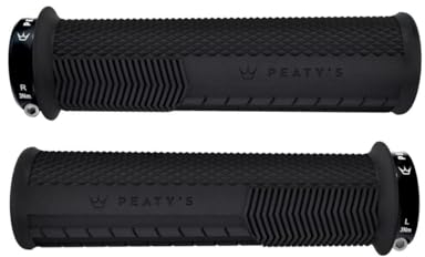Peaty's Monarch Grips Fahrradgriffe - Knurl Fahrrad Lenkergriffe, Fahrradgriffe Ergonomisch für Komfort, Fahrrad und MTB Griffe, Fahrradlenker Griffe für Mountainbike - Dick 32-34 mm, Schwarz