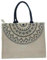 Ardorion Jute Tasche mit Reißverschluss und Innentasche Groß Shopper Bag Wasserdicht Einkaufstaschen Jutebeutel Strandtasche Handtasche Geschenktasche (schwarz)