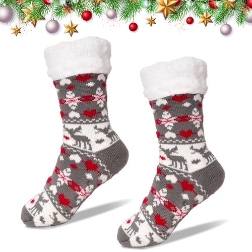 LFENYIGI Chaussette Hiver Madame Homme,Chaussette Antidérapantes Hiver Madame,Chaussettes Thermiques épaisses en éponge,Chaudes Chaussettes Maison,Taille 36-39