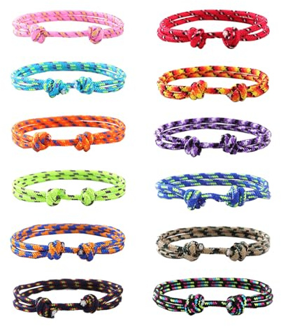 Gkhlg 12-Piece Braided Friendship Bracelets Set Woven Bracelet Rope Woven Adjustable for Daily Wear Surfer Bracelet Perfect for Friends Teens Couples and Summer Outfits