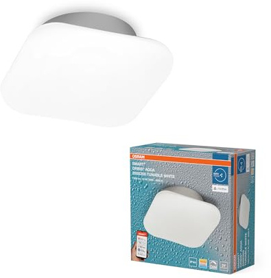 OSRAM SMART+ Matter ORBIS Aqua LED-vägglampa 200x200mm TW | SMART+ MATTER Orbis Wall Aqua, Indoor Wall Lighting, Wit, 30000 h, 1-Pack