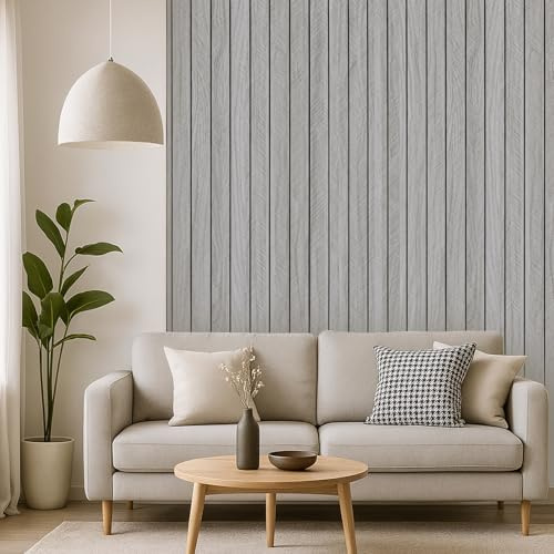 Paneles acústicos autoadhesivos 300×40 cm, pared de listones 3D con aspecto de madera para pared y techo, paneles de pared absorbentes de sonido, montaje sencillo para sala de estar, dormitorio