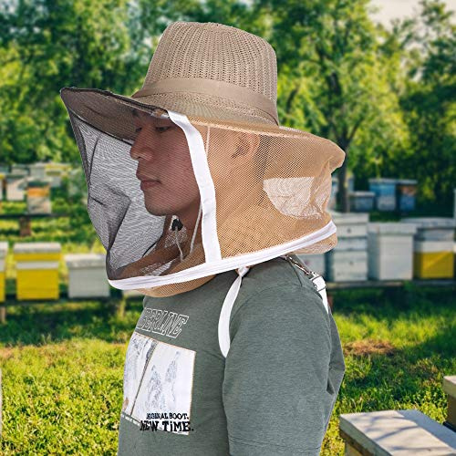 HETHLIF Beekeeping Supplies, Bee Hat Bee Keeper Hat with Veil Aluminum 9.1 X 4.84 Inch Beekeeping Supplies