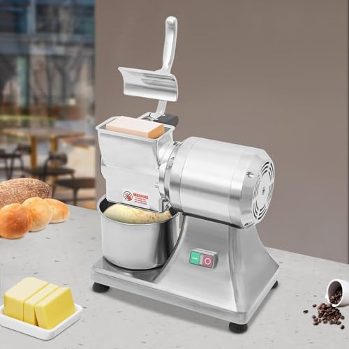 Broyeur À Fromage Professionnel 900W En Acier Inoxydable, Râpe Électrique Avec Couvercle De Sécurité Et Moteur En Cuivre, Capacité 60Kg/H Pour Cuisine Commerciale Et Service Traiteur