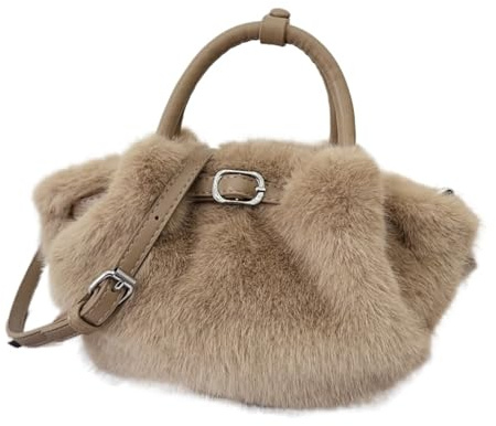 Plyschväskor för kvinnor vinter plysch kuvertväska handväskor för kvinnor bältesdesign kvinnlig crossbody-väskor veckat fluffigt handtag axelväska