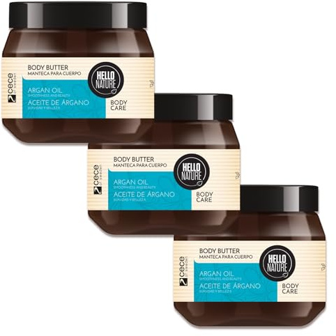 P-Beauty Naturkosmetik Body smör med ekologisk arganolja – kroppssmör för mycket torr hud med sheasmör, macadamiaolja och kokosolja – vegansk närande kräm utan parabener och silikoner – kroppsvård (3