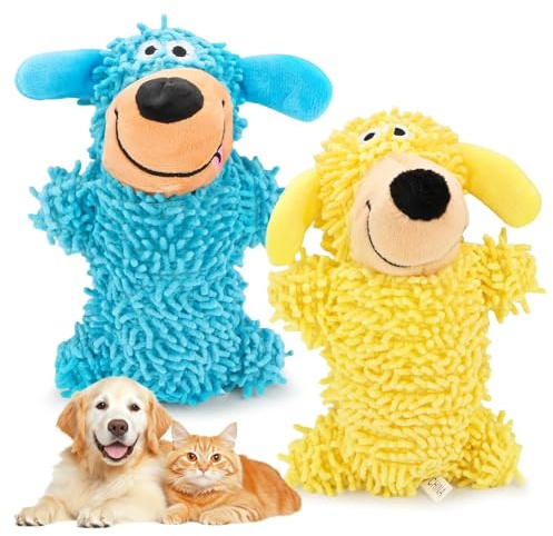 Ufdeoton 2 Stück Kicherndes Zahnreinigungsspielzeug In Hundefarben Hundespielzeug Unzerstörbar Hundespielzeug Quietschend Welpenspielzeug für Kleine, Mittlere Hunde