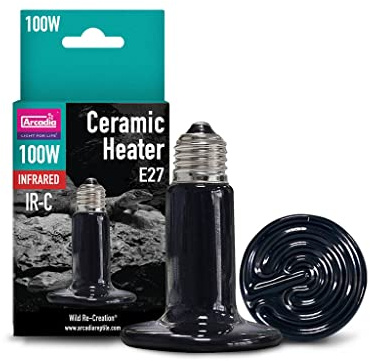 Arcadia Reptile Ceramic Heater Infrared Lamp (100W) For All Reptiles