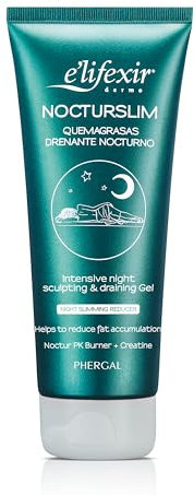 E'LIFEXIR Nocturslim - Gel Sculpteur Intensif Nuit, Crème Raffermissante Extrême, Crème Drainante Rétention d'Eau, Produit Corporel Thermogénique, Résultats Visibles en 2 Semaines - 200ml