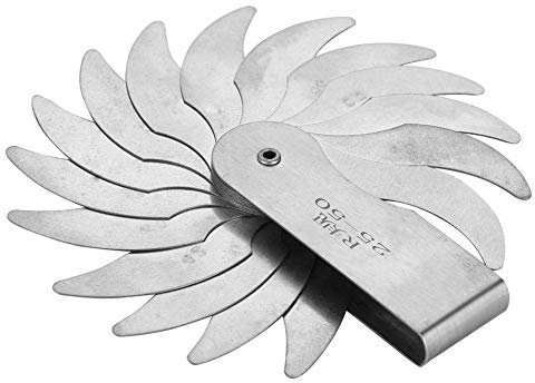 Medidor Filetes Radio Acero Inoxidable Herramienta Medición Cóncava Convexa para Herramientas y Troqueles Maquinistas y Muchos Otros Trabajadores para Comprobar el Radio (R25-50 mm)