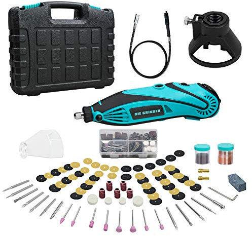 LZQ Multifunktionswerkzeug, Drehwerkzeug mit 180 Zubehör, 8000-35000 rpm, 130W Drehwerkzeugsatz, Mini Drill mit Variabler Drehzahl, Mini Schleifer zum Schneiden, Schnitzen, Schleifen