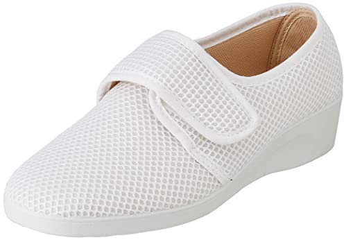 Genérico CoboFamily Zapatillas de Casa Mujer Verano, Zapatillas Cómodas Respirables, Zapatos Rejilla Cuña Punta Cerrada Multicolor, Suela Caucho Hecho En ESPAÑA (39, Blanco)