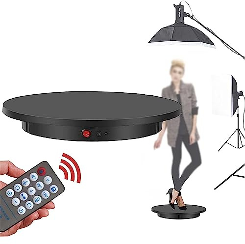 DPDZSW Piattaforma Professionale Girevole 360 Gradi, 60cm/42cm Piatto Girevole Elettrico, Piattaforma Girevole Automatica, Piattaforma Rotante, Fotografia Video Oggetti di Scena,Black-60CM