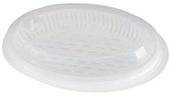 MAGICLULU Fish Steamer Microwave Steaming Plate Lid White Food Grade Quick Heat Retention Suitable for Microwave Cooking Fresh Fish and Vegetables Kitchen Gadget