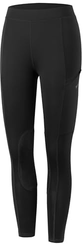 WILLIT Ridbyxor för barn, flickor, ridleggings, knätrimning, ungdom, ridningsbyxor, sommar, ventilerande, elastisk med fickor, svart, S