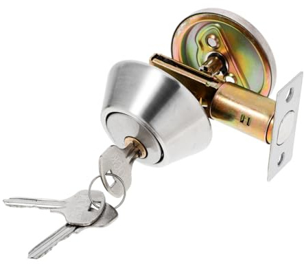 Hoement Finish Deadbolt Entry Lock Hidden Screw Design Fits Doors Secure Auxiliary Lock for Home and Business Use