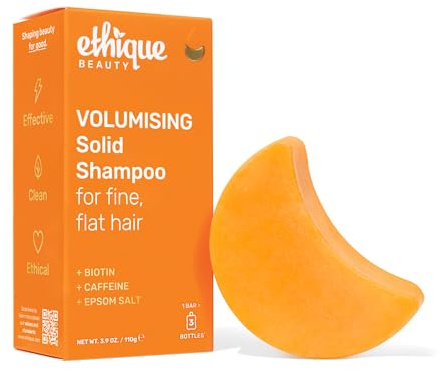 Ethique Volumizing Shampoo Bar with Biotin for thin, fine hair - Plastic-Free, Vegan, Cruelty-Free, 3.88 oz - Formerly Sweet & Spicy - Formerly Sweet & Spicy