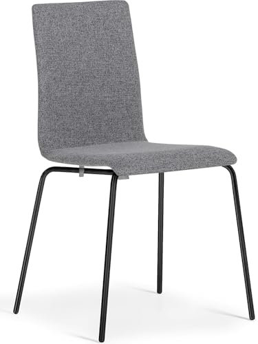 kaiserkraft FRANKEL Chaise Coque Elin | empilable | Lot de 4 | Gris/Noir