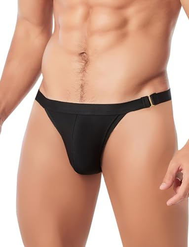 AIEOE Hommes Court Maillot de Bain Triangle Short de Bain Stretch Taille Basse Slip de Bain avec Bouton Métallique Briefs pour Les Sports Nautiques EU S (Asie M)