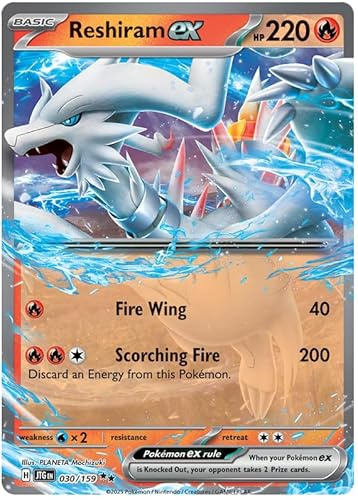 Reshiram ex 030/159 Double Rare Pokemon Card | Journey Together Set | Scarlet & Violet Series | Titan Authenticated