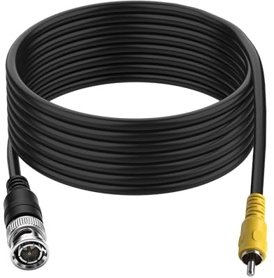MEIRIYFA BNC till RCA-adapterkabel, BNC-kontakt till RCA-kontakt 75 ohm koaxial komposit video anslutningskabel för CCTV-kamerasystem, övervakning – 1,8 m