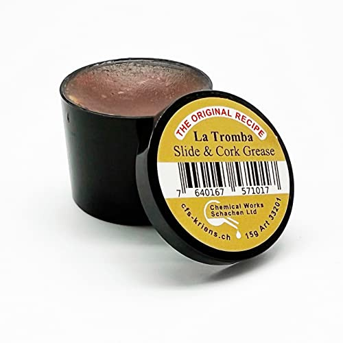 La Tromba Graisse pour Coulisses (Made in Switzerland) + Chiffon de nettoyage en microfibre - idéal pour Trompette, Bugle, Cornet, Cor Alto, Cor Français, Baryton, Euphonium, Tuba
