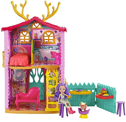 Enchantimals GYJ18 - Reh Spielset (ca. 53 cm groß) mit Rehmädchen Danessa Deer und Tierfigur, 4 Spielbereichen und 15+ Teilen, ab 4 Jahren