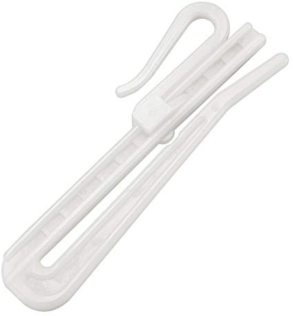 uxcell Curtain Hooks Plastic Adjustable Depth Pinch Pleat Locking Curtain Tape Clip Hook for Window Curtain, Door Curtain and Shower Curtain 10 Pcs