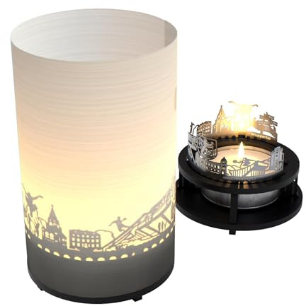 Wuppertal Premium presentbox: Atmosfäriskt motivljus med Wuppertal Silhouette & Skyline – skuggspel för vardagsrum, souvenir och presentidé