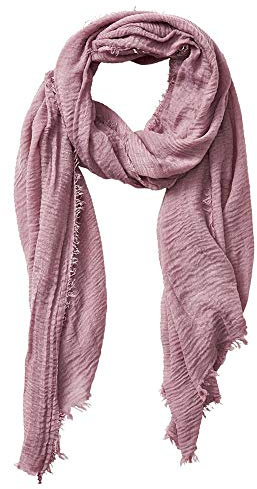 XRDSS Sommer Baumwoll-Mischgewebe Crinkle Vintage Weicher Schal mit Fransen an den Rändern, 88,9 x 177,8 cm, Pink, One Size