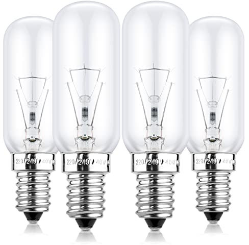BROTOU Dimmable T25 40W Cooker Hood Bulb 4 Pack, E14 SES 220V-240V 380LM 2700K Warm White Incandescent Bulbs for Extractor Fan, Sewing Machine